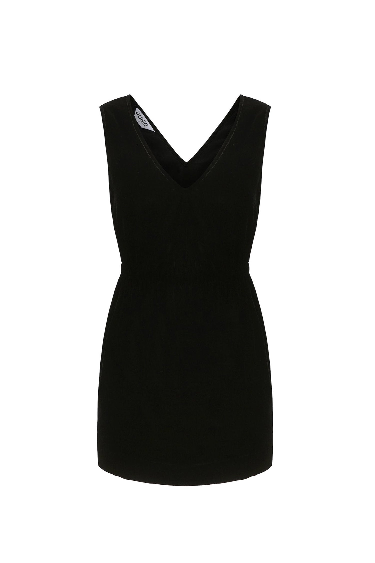 UUNIQ FEARLESS  Black Velvet V-neck Mini Dress (No Lining Top)